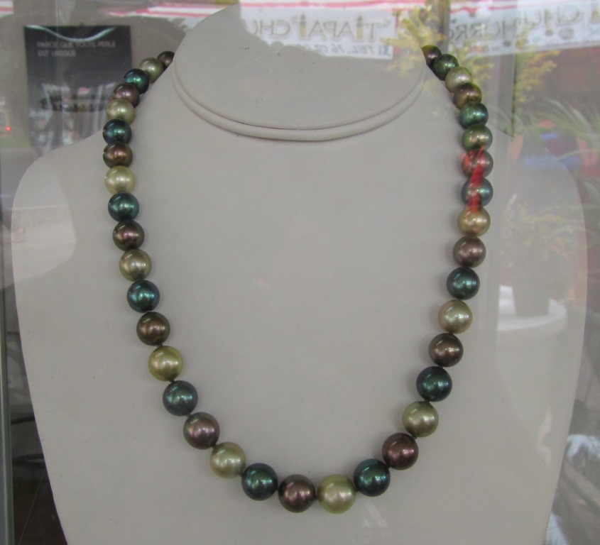 Tahitian pearls - colorful ones are from the Gambier Islands